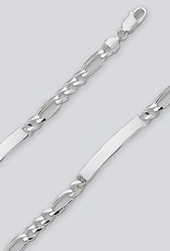 Sterling Silver Figaro 180 Chain ID Bracelet