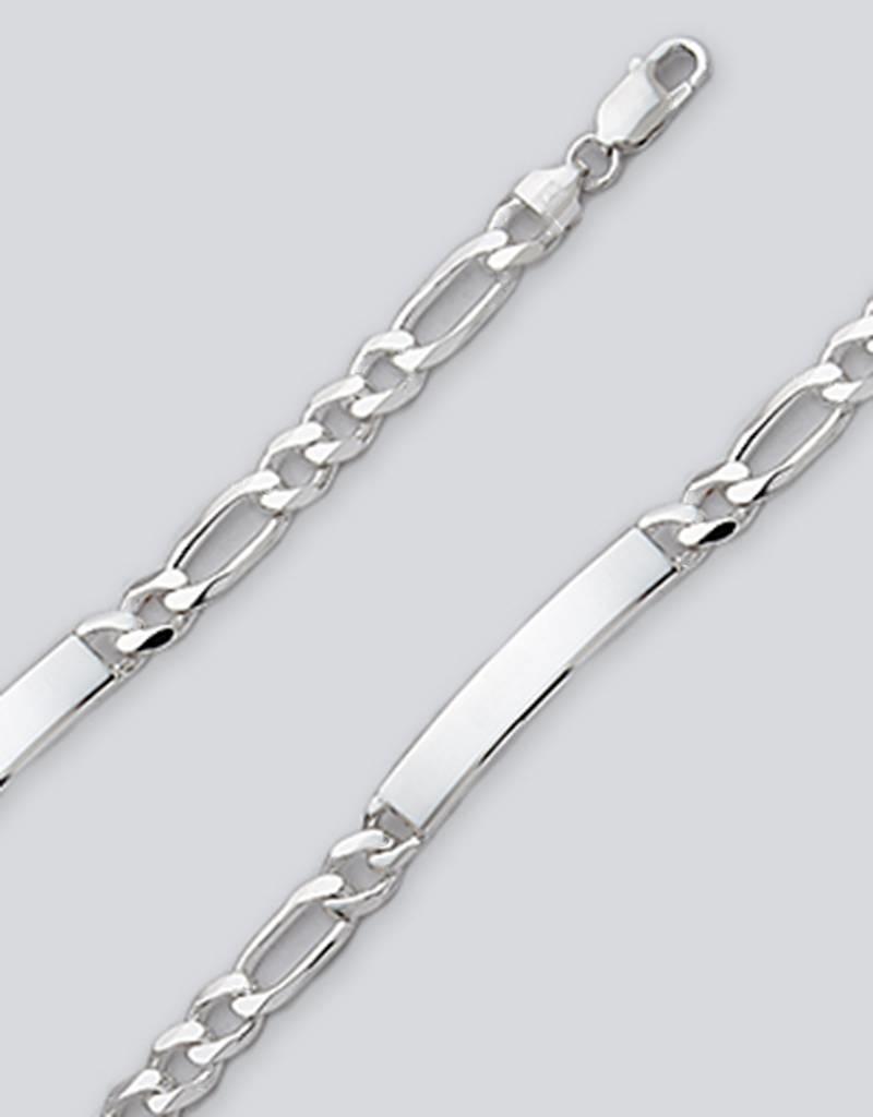 Sterling Silver Figaro 220 Chain ID Bracelet