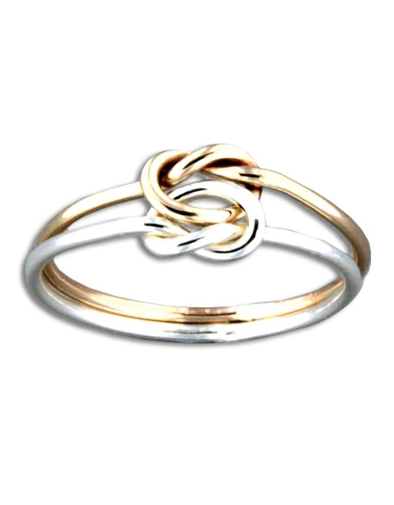 Sterling Silver and 14k Gold Filled Double Knot Ring
