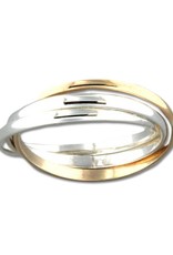 Sterling Silver and 14k Gold Filled Rolling Band Ring