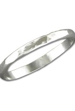 Sterling Silver 2mm Hammered Band Ring