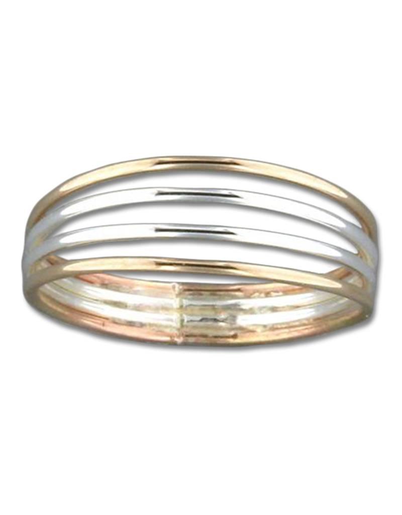 Sterling Silver and 14k Gold Filled 4 Band Ring