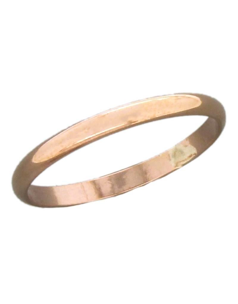 14k Rose Gold Filled 2mm Band Ring