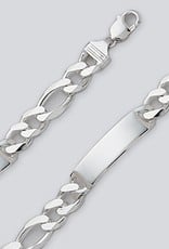 Sterling Silver Figaro 350 Chain ID Bracelet