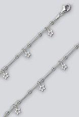 Sterling Silver Star Dangle Anklet 9"