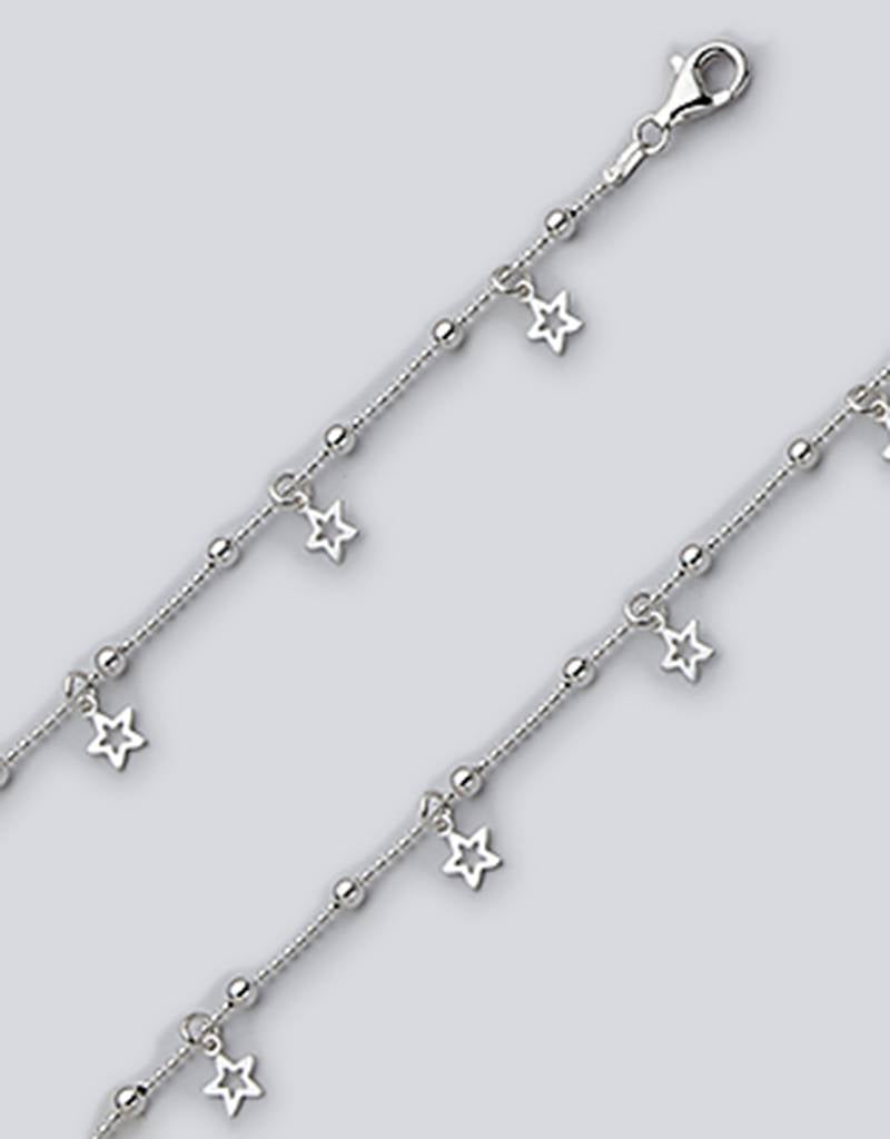 Sterling Silver Star Dangle Anklet 9