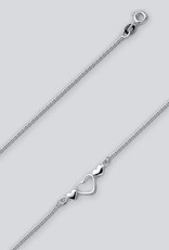 Sterling Silver Bead w/ Hearts Anklet 9"