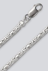 Sterling Silver 3mm Square Byzantine Chain Necklace