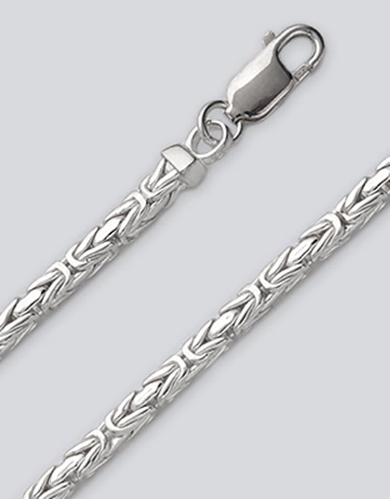 Sterling Silver 3mm Square Byzantine Chain Necklace