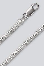 Sterling Silver 3mm Square Byzantine Chain Bracelet