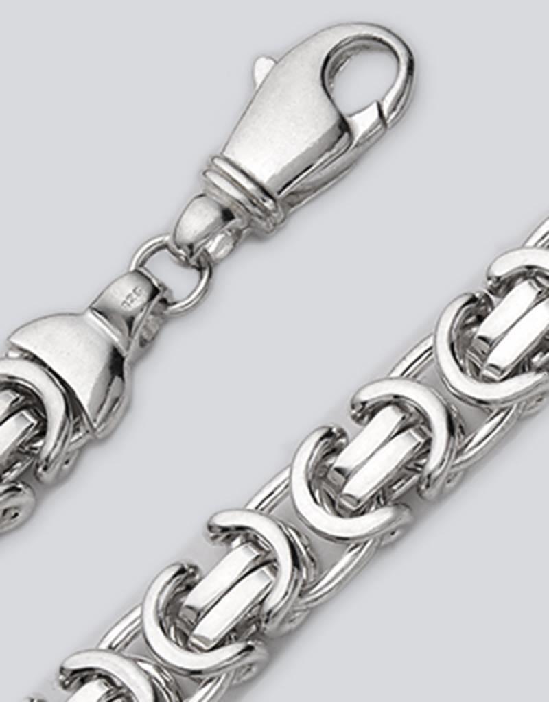 Sterling Silver Flat Byzantine 200 Chain Bracelet