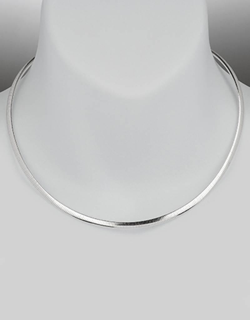 Sterling Silver 4mm Reversible Omega Necklace