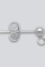 Sterling Silver 3mm Ball w/ Ring Post Earrings