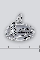 Sterling Silver Landscape Charm 19mm