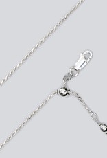 Sterling Silver Adjustable Diamond Cut Rope 030 Chain Necklace 22"