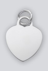 Sterling Silver Heart ID Tag Charm 27mm