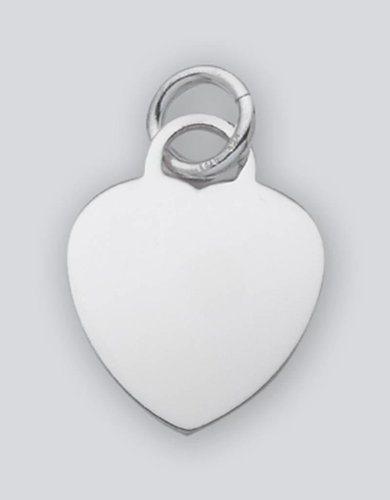 Sterling Silver Heart ID Tag Charm 27mm