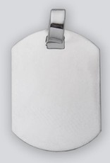 Sterling Silver Rectangle ID Tag Pendant 32mm