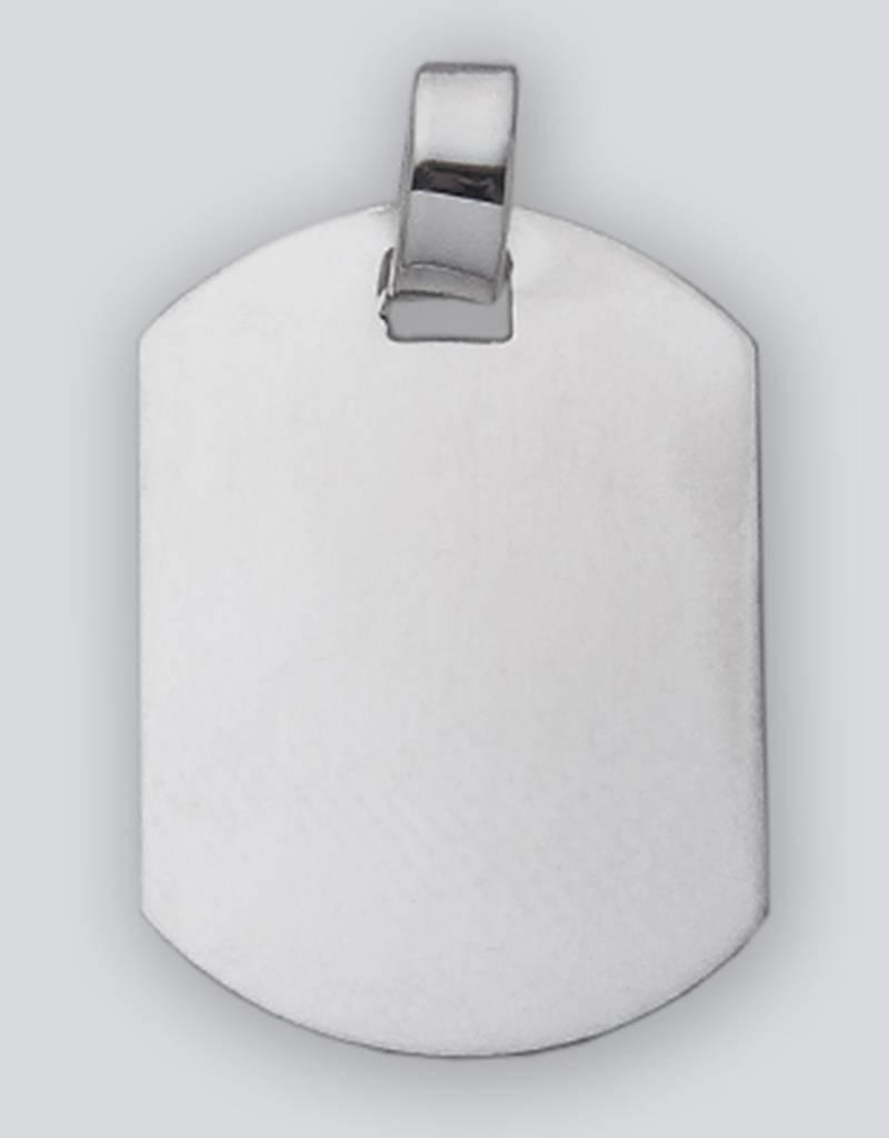 Sterling Silver Rectangle ID Tag Pendant 32mm