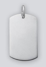Sterling Silver Rectangle ID Tag Pendant 27mm