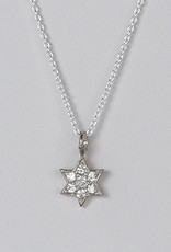 Sterling Silver Star of David CZ Pendant 10mm (Chain Sold Separately)