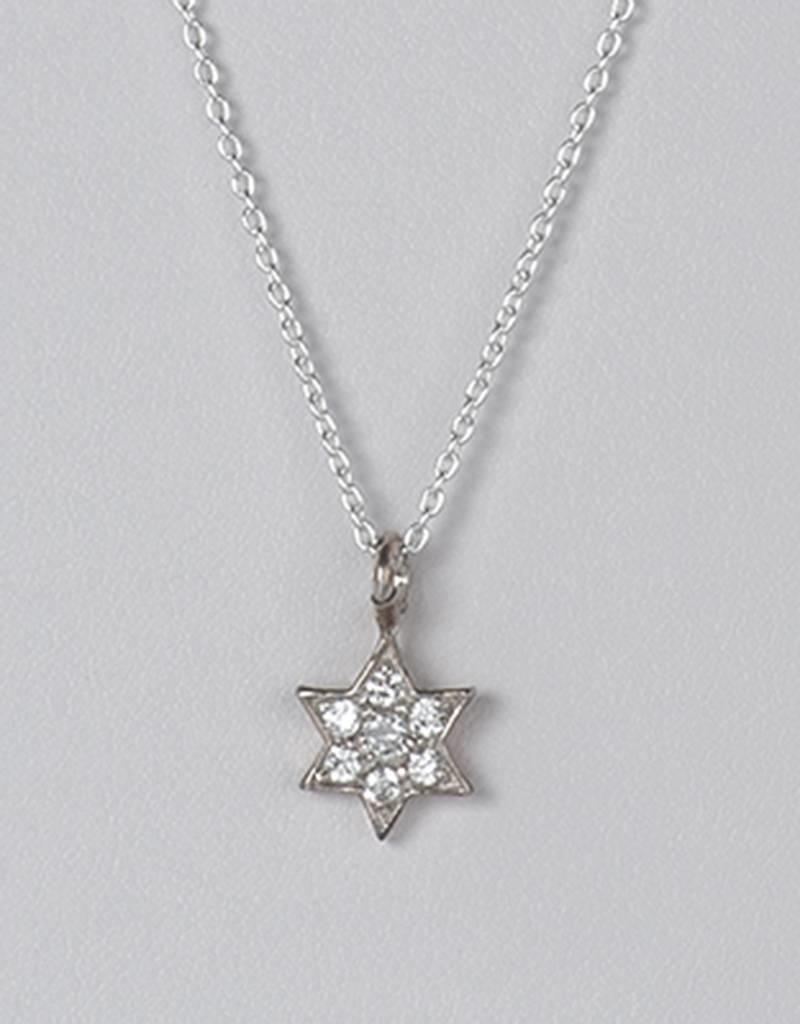 Sterling Silver Star of David CZ Pendant 10mm (Chain Sold Separately)