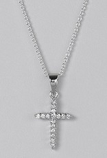 Sterling Silver Cubic Zirconia Cross Pendant (Chain Sold Separately)