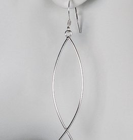 Curved Wire Dangle Earrings 48mm