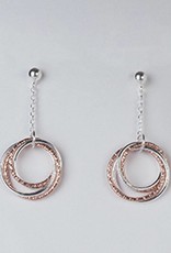 Sterling Silver Rings Dangle Earrings with 14k Rose Gold Vermeil Finish