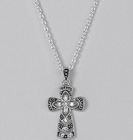 Cross CZ Necklace 16"+2"