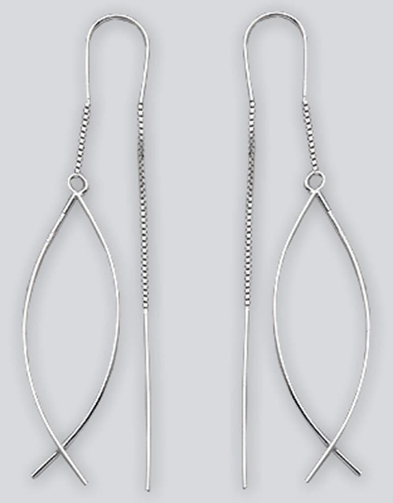 Sterling Silver Fish Threader Earrings