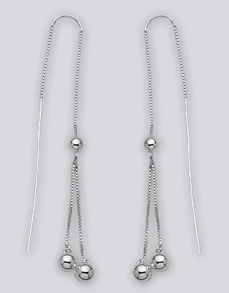 Sterling Silver 3 Bead Threader Earrings
