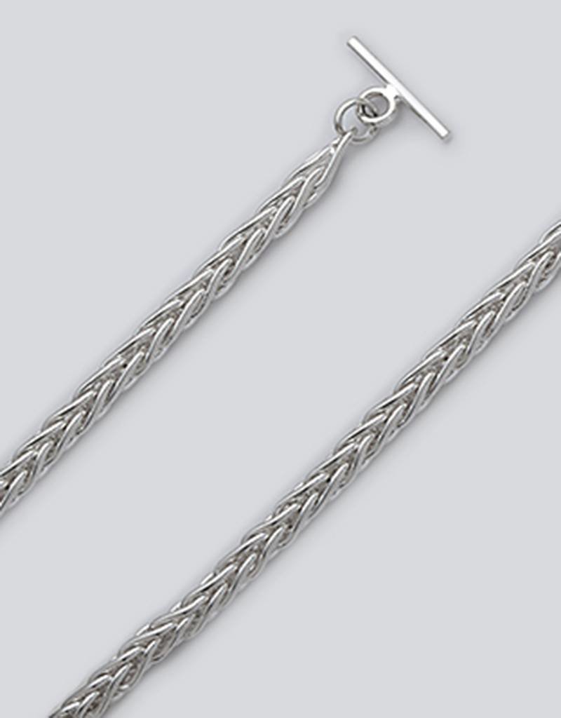 Sterling Silver 5mm Wheat Chain Bracelet 7.5"