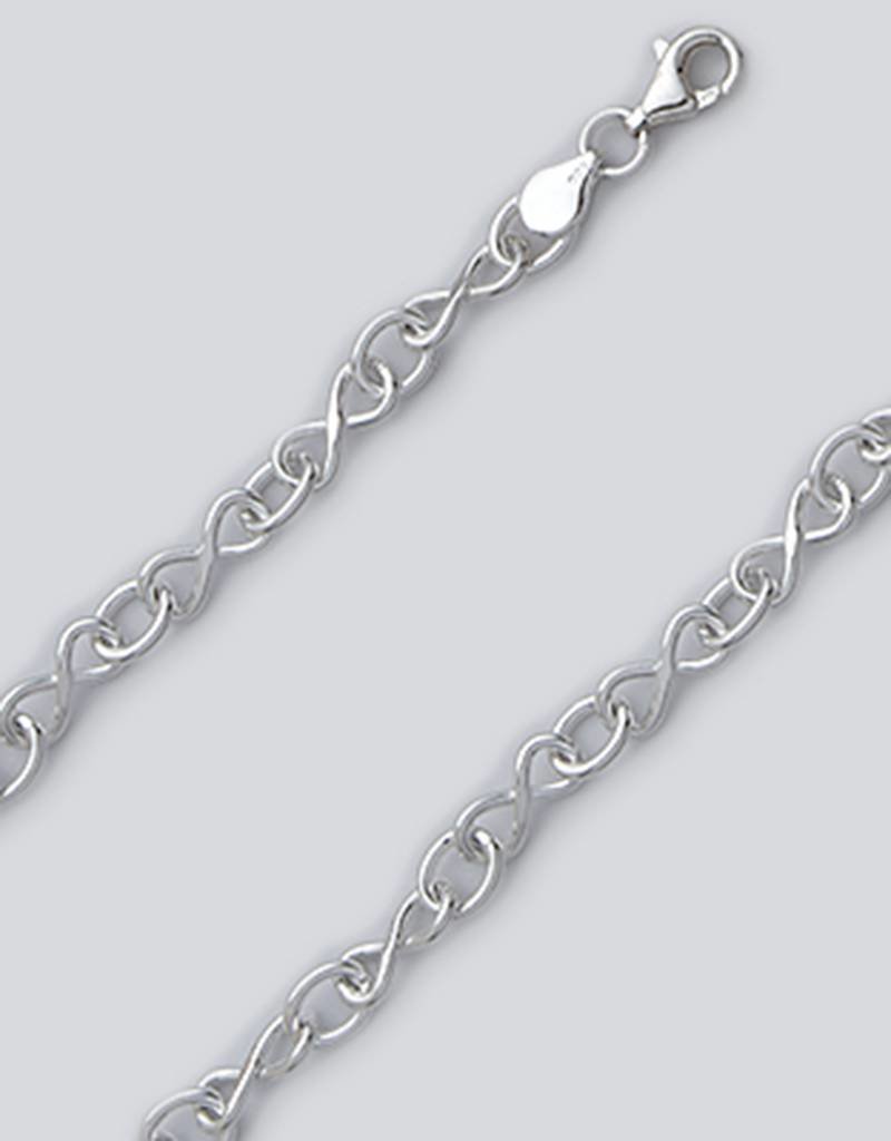 Sterling Silver Infinity Link Bracelet 7"