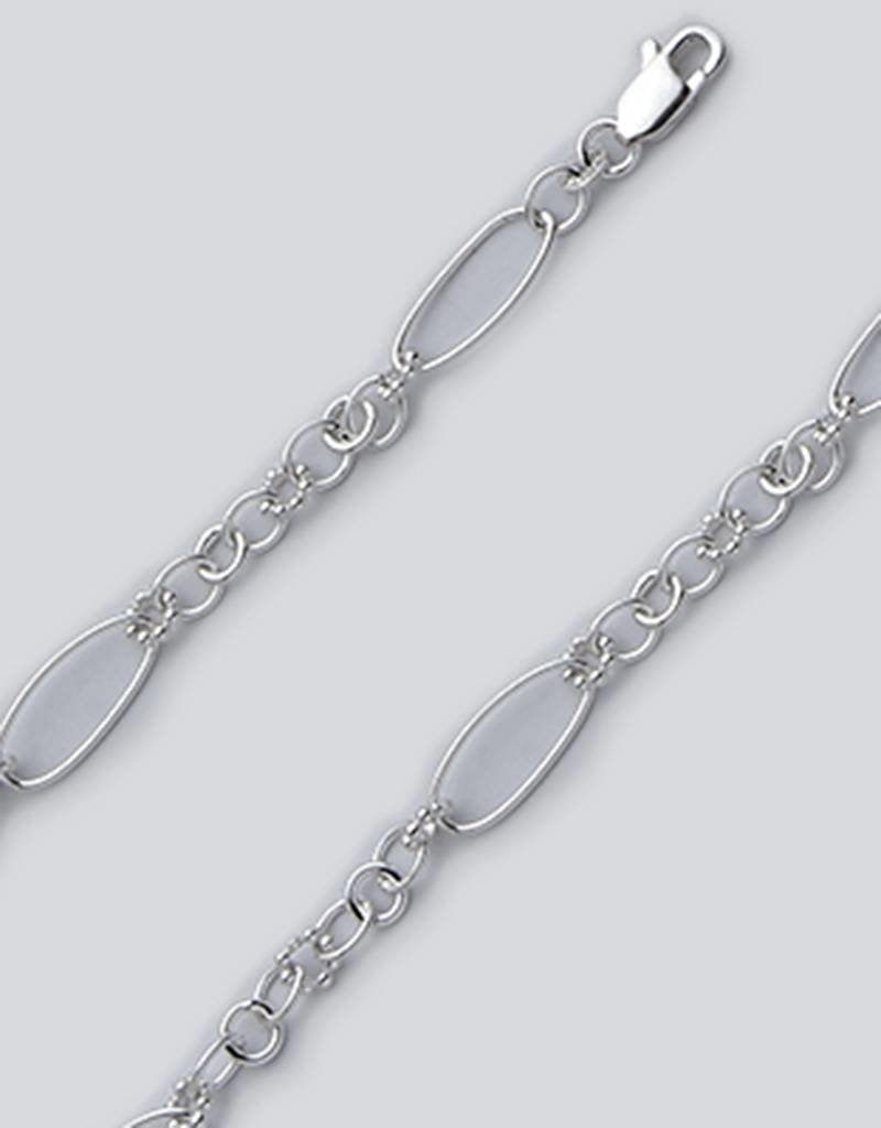 Sterling Silver Oval w/ Round Link Bracelet 7"