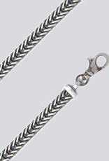 Sterling Silver Oxidized Franco Link Chain Necklace