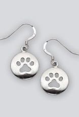 Sterling Silver Paw Print Earrings 15mm