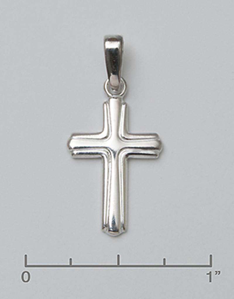 Sterling Silver Hollow Cross Pendant 20mm