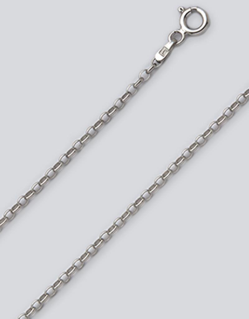 Sterling Silver Rolo 030 Chain Necklace w/ Rhodium Finish