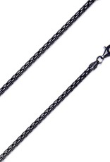 Sterling Silver Black Box 300 Chain Necklace with Ruthenium Finish