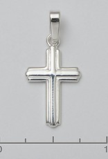 Sterling Silver Hollow Cross Pendant 20mm