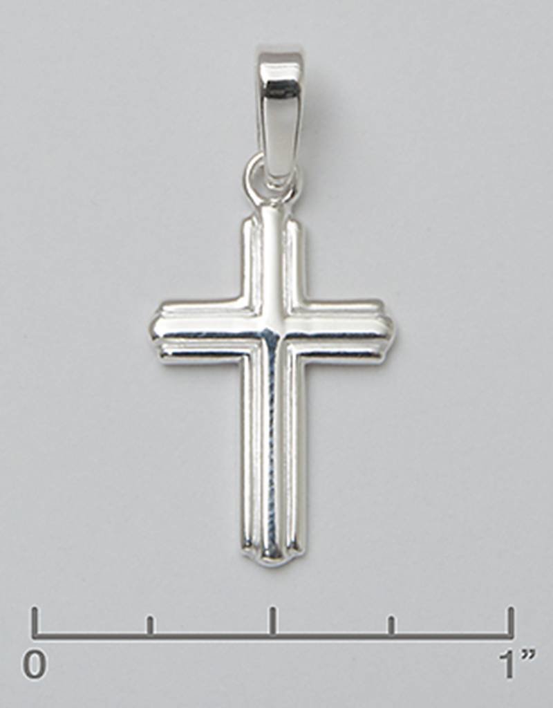 Sterling Silver Hollow Cross Pendant 20mm