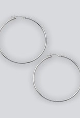 Sterling Silver Round Plain Hoop Earrings 60mm