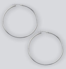 60mm Round Plain Hoop Earrings