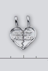 Sterling Silver Best Friend Heart Pendant 19mm