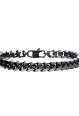 Men's 8mm Black Stainless Steel Curb Chain Bracelet 8.5"