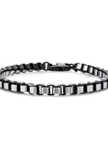 Men's Stainless Steel 2-Tone 5.5mm Box Chain Bracelet 8.5"