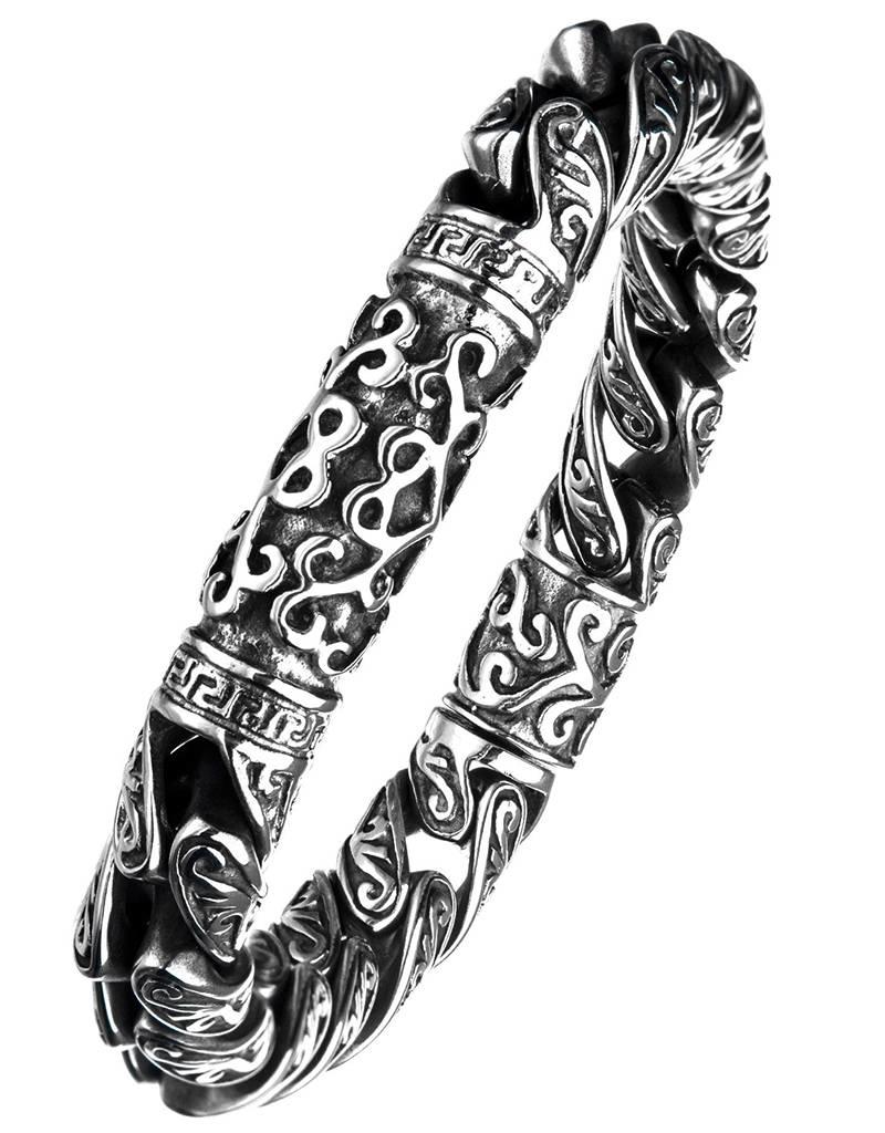 Men's Stainless Steel Gothic Design Bracelet 8.5"