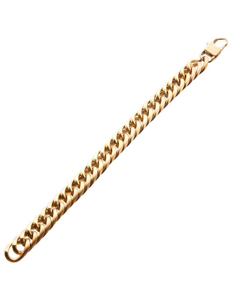 Men's Gold Stainless Steel 12mm Cuban Link Chain Bracelet 8.25"