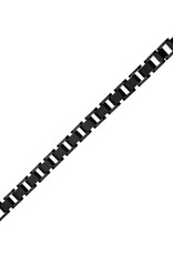 Men's Black Stainless Steel Open Link Hinged Bracelet 8.5"